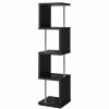 Home Office Coaster Z2 Premium | Modern Black Four Tier Bookcase