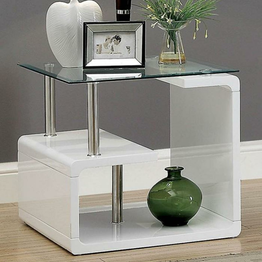 Living Room FOA East | Torkel White/Chrome End Table