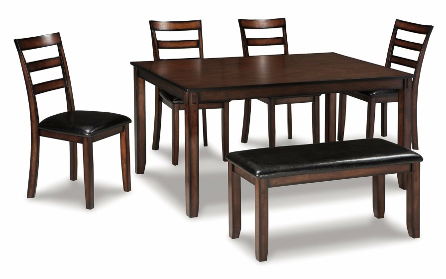 Dining Room Ashley Furniture | Coviar Dining Table And Chairs With Bench (Set Of 6)