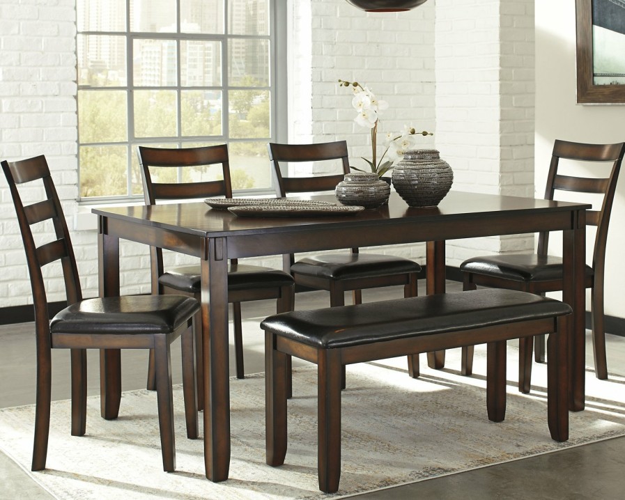 Dining Room Ashley Furniture | Coviar Dining Table And Chairs With Bench (Set Of 6)