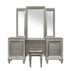 Bedroom Homelegance (Homerica East) | Homelegance Tamsin 3Pcs Vanity Dresser With Mirror In Silver Grey Metallic 1616-15