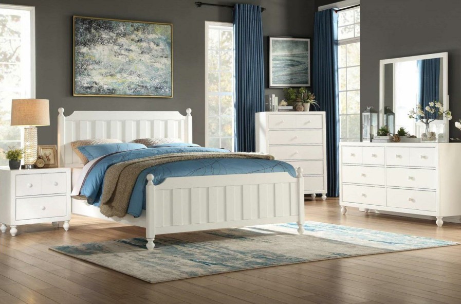 Bedroom Homelegance (Homerica East) | Homelegance Wellsummer Full Panel Bed In White 1803Wf-1*