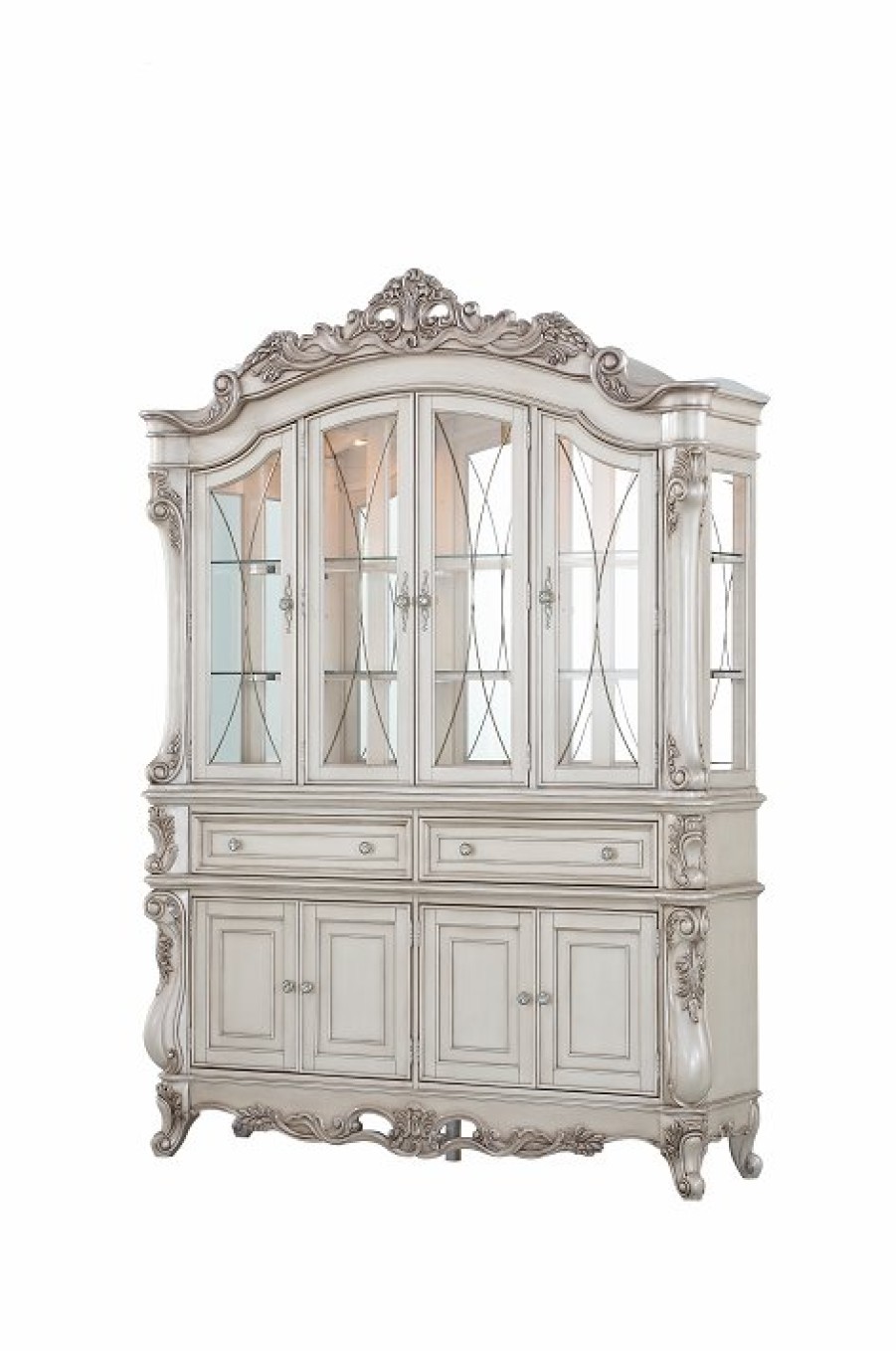 Dining Room ACME | Gorsedd Antique White Hutch & Buffet