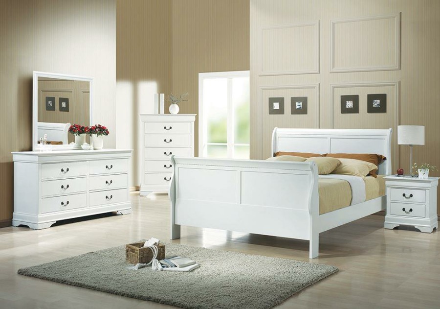 Bedroom Coaster Z2 Premium | Louis Philippe Traditional White Queen Five Piece Set