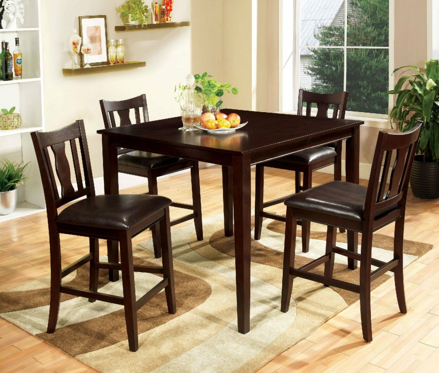 Dining Room FOA East | West Creek Ii Espresso 5 Pc. Counter Ht. Table Set