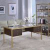 Home Office ACME East | Yumia Gold & Clear Glass Desk