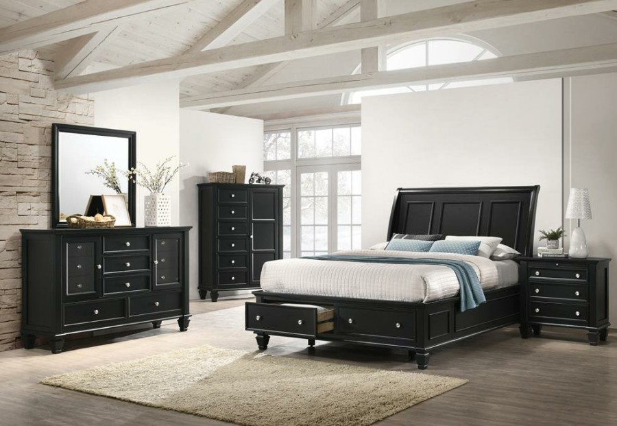 Bedroom Coaster Z2 Premium | Sandy Beach Black King Five Piece Bedroom Set