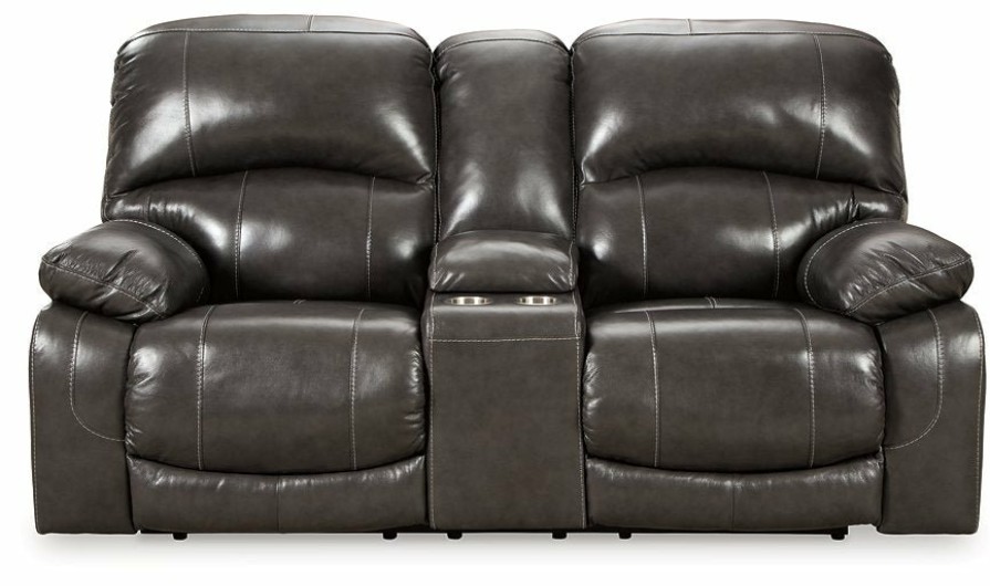 Living Room Ashley Furniture | Hallstrung Power Reclining Loveseat With Console