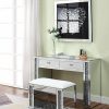 Bedroom ACME | Noralie Mirrored & Faux Diamonds Vanity Desk