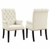 Dining Room Coaster Z2 Premium | Parkins Cream Upholstered Dining Arm Chair