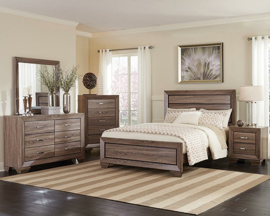 Bedroom Coaster Z2 Premium | Kauffman Transitional Washed Taupe California King Five Piece Set