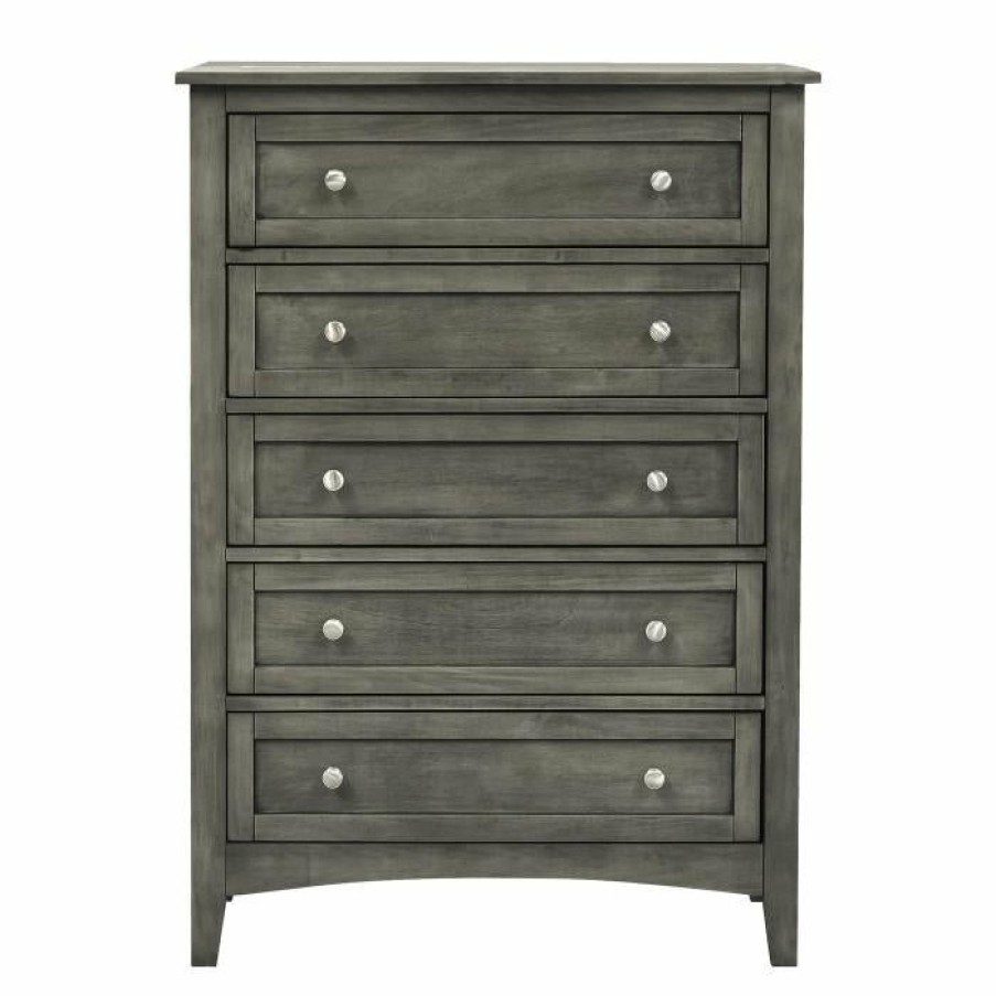 Bedroom Homelegance (Homerica East) | Homelegance Furniture Garcia 5 Drawer Chest In Gray 2046-9