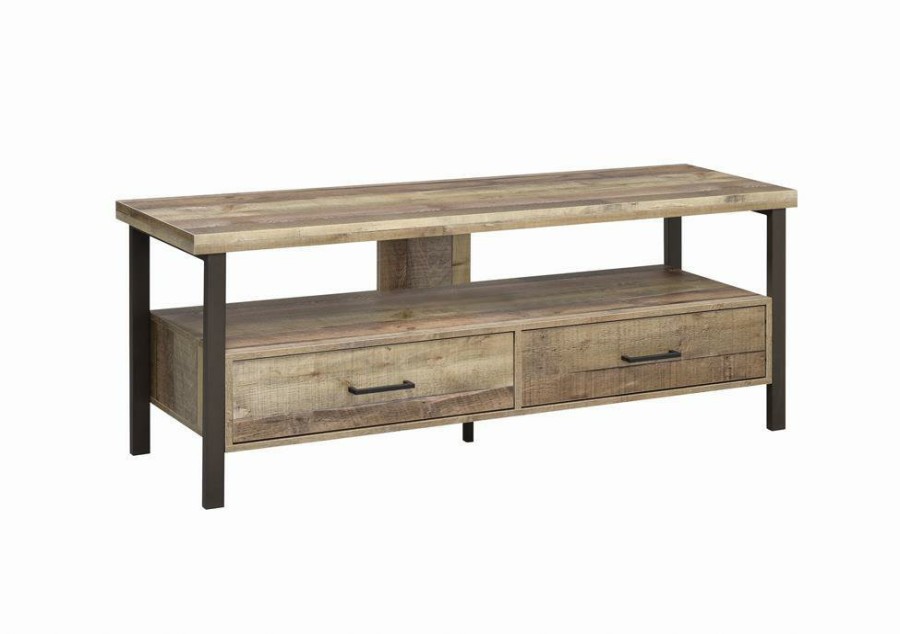 Entertainment Coaster Z2 Premium | Rustic Weathered Pine 60" Tv Console