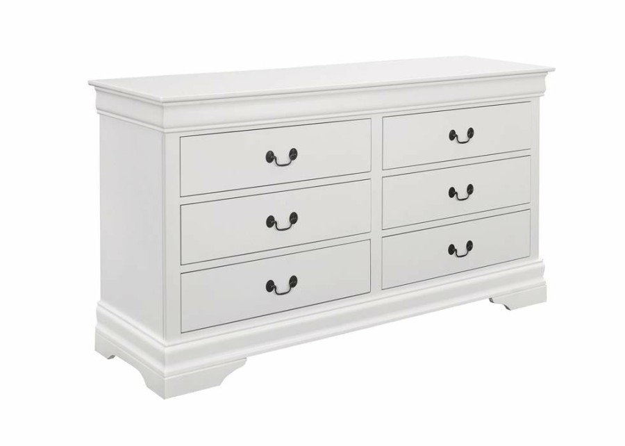 Bedroom Coaster Z2 Premium | Louis Philippe White Six Drawer Dresser