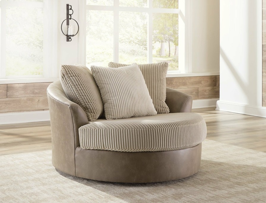 Living Room Ashley Furniture | Keskin Oversized Swivel Accent Chair