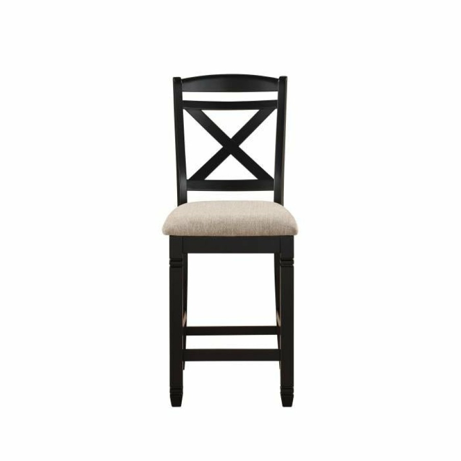 Living Room Homelegance (Homerica East) | Homelegance Baywater Counter Height Chair In Black (Set Of 2)