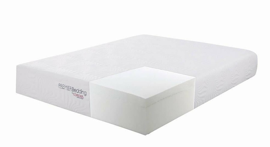 Mattress Coaster Z2 Premium | Ian White 12 Inch Eastern King Memory Foam Mattress