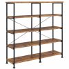 Home Office Coaster Z2 Premium | Barritt Industrial Antique Nutmeg Double Wide Bookcase