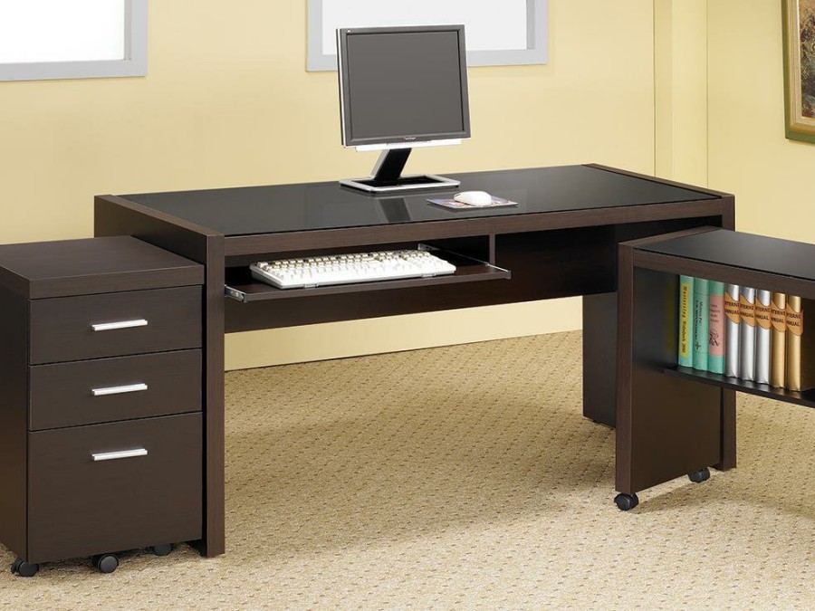 Home Office Coaster Z2 Premium | Skylar Contemporary Cappuccino Computer Desk With Keyboard Tray