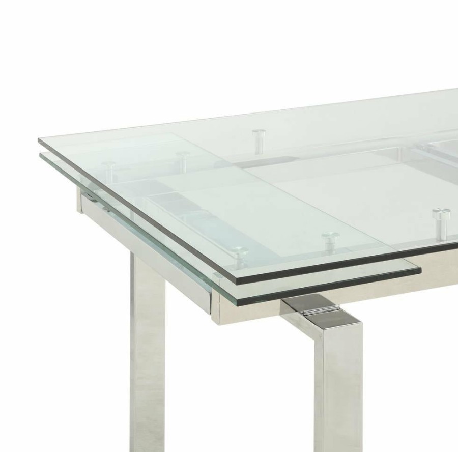 Dining Room Coaster Z2 Premium | G106281 Contemporary Wexford Chrome Dining Table