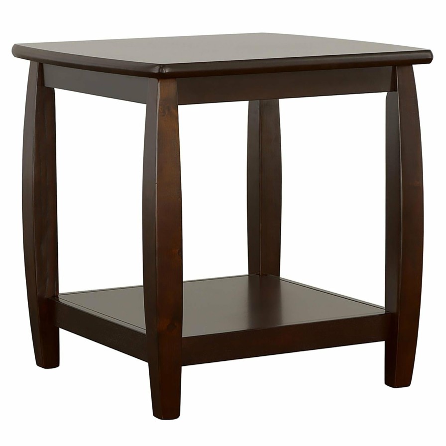 Living Room Coaster Z2 Premium | Wood Top Espresso End Table