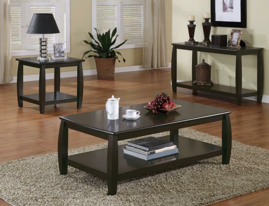 Living Room Coaster Z2 Premium | Wood Top Espresso End Table