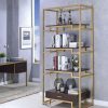 Home Office ACME | Yumia Gold & Clear Glass Bookshelf