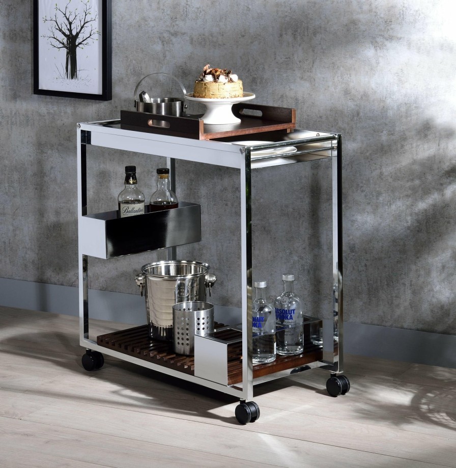 Dining Room ACME | Lisses Chrome Serving Cart