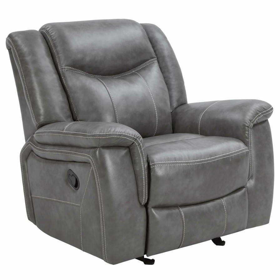 Living Room Coaster Z2 Premium | Conrad Transitional Grey Glider Recliner