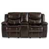 Living Room Homelegance (Homerica East) | Homelegance Furniture Bastrop Double Glider Reclining Loveseat In Brown 8230Brw-2