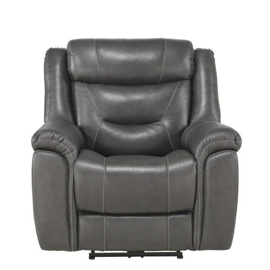 Living Room Homelegance (Homerica East) | Homelegance Furniture Danio Power Double Reclining Chair With Power Headrests In Dark Gray 9528Dgy-1Pwh