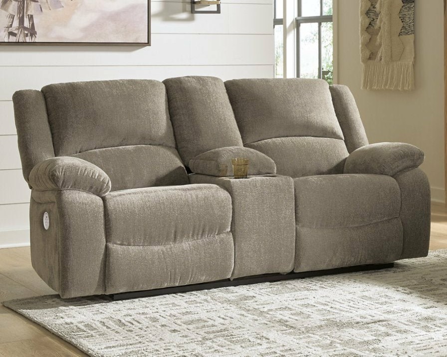 Living Room Ashley Furniture | Draycoll Power Reclining Loveseat With Console