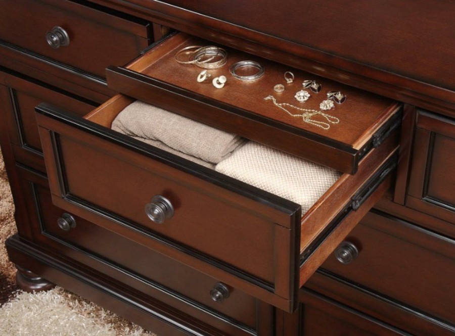 Bedroom Homelegance (Homerica East) | Homelegance Cumberland Dresser In Brown Cherry 2159-5