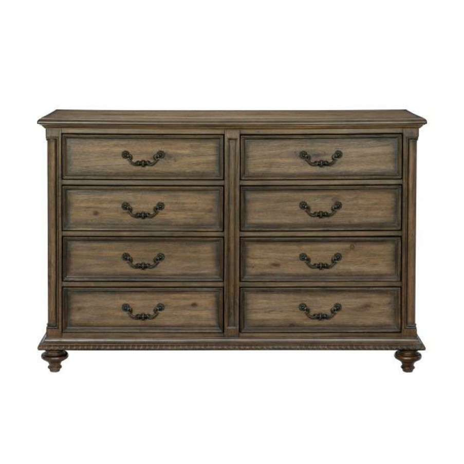 Bedroom Homelegance (Homerica East) | Homelegance Furniture Rachelle 8 Drawer Dresser In Weathered Pecan 1693-5