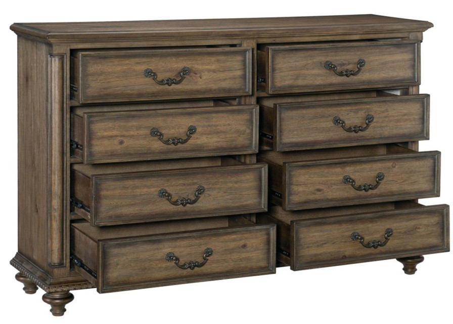 Bedroom Homelegance (Homerica East) | Homelegance Furniture Rachelle 8 Drawer Dresser In Weathered Pecan 1693-5