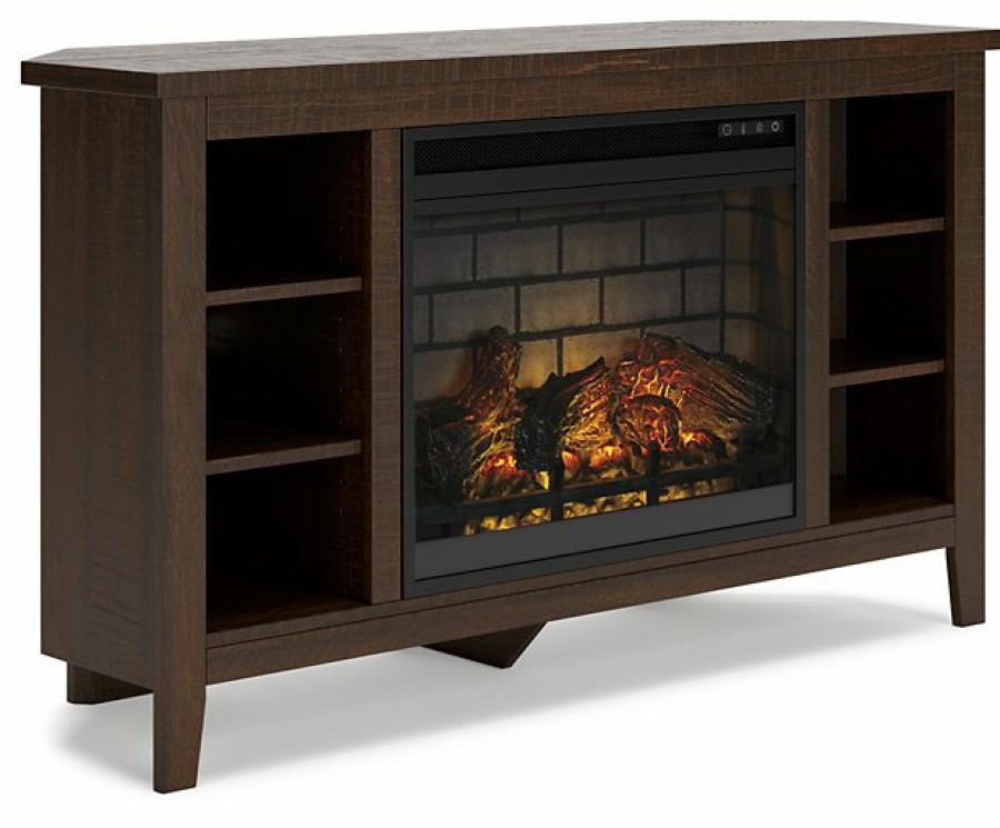 Entertainment Ashley Furniture | Camiburg Corner Tv Stand With Electric Fireplace