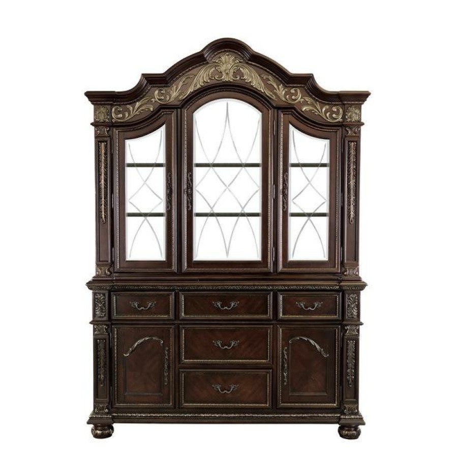 Dining Room Homelegance | Homelegance Catalonia Buffet With Hutch In Cherry 1824-50-55