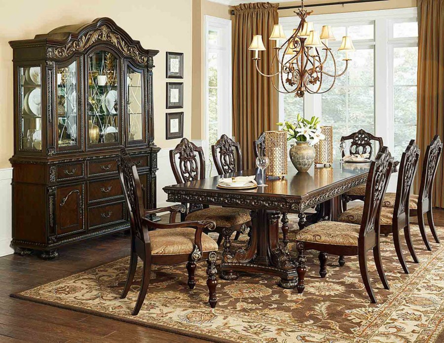 Dining Room Homelegance | Homelegance Catalonia Buffet With Hutch In Cherry 1824-50-55