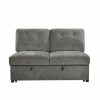 Living Room Homelegance (Homerica East) | Homelegance Furniture Logansport Armless 2-Seater With Pull-Out Bed In Gray 9401Gry-2A