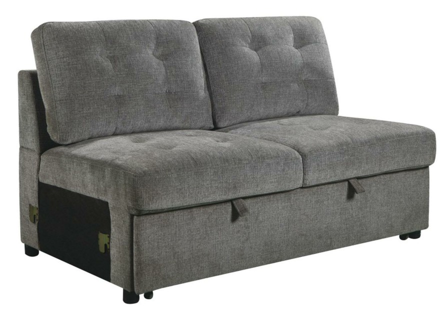 Living Room Homelegance (Homerica East) | Homelegance Furniture Logansport Armless 2-Seater With Pull-Out Bed In Gray 9401Gry-2A