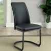 Dining Room FOA East | Saskia Dark Gray/Black Side Chair (2/Ctn)