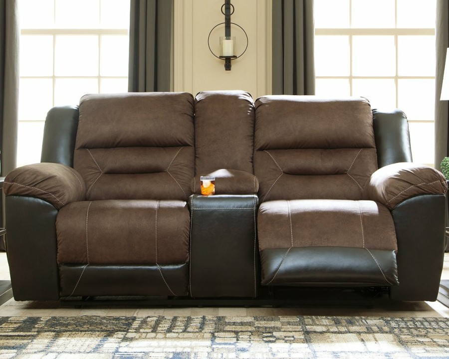 Living Room Ashley Furniture | Earhart Reclining Loveseat With Console