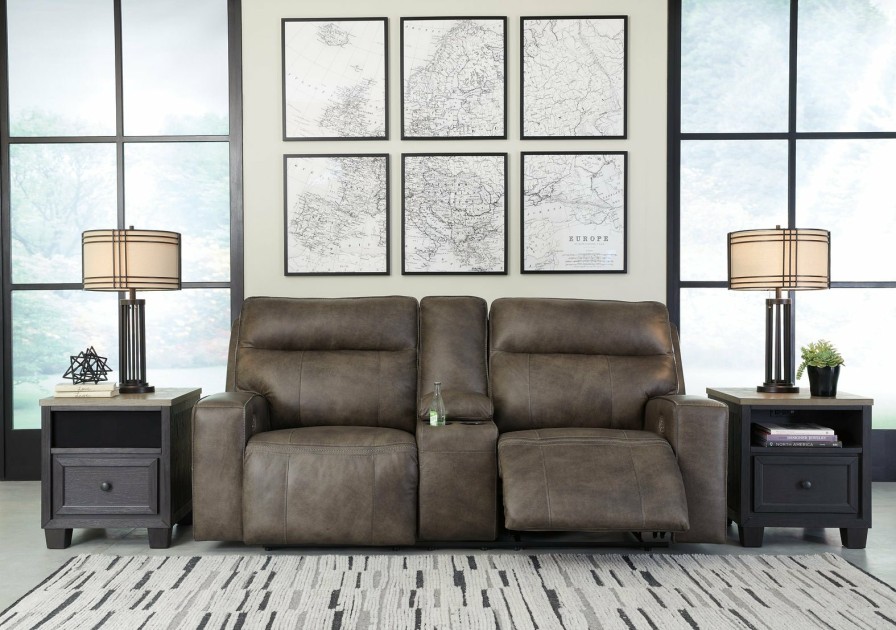 Living Room Ashley Furniture | Game Plan Power Reclining Loveseat