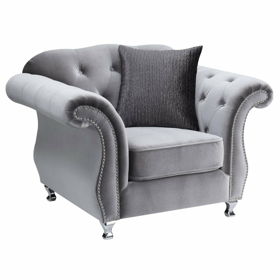 Living Room Coaster Z2 Premium | Frostine Traditional Silver Chair