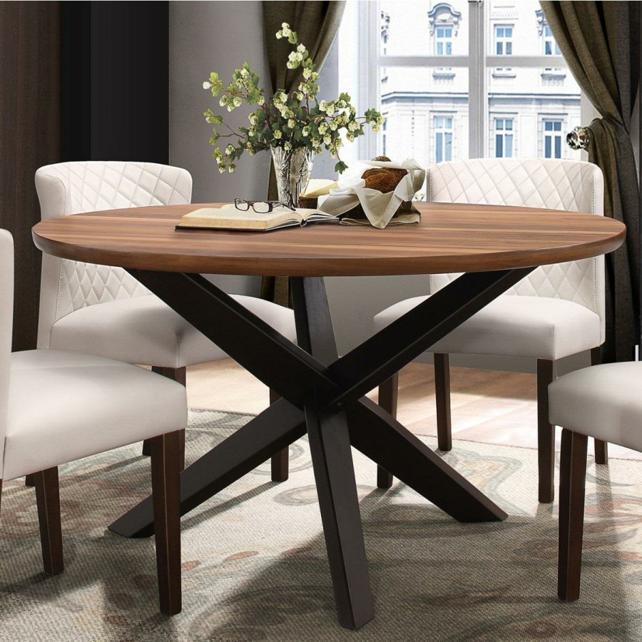 Dining Room Homelegance (Homerica East) | Homelegance Nelina Round Dining Table In Espresso & Natural 5597-53*