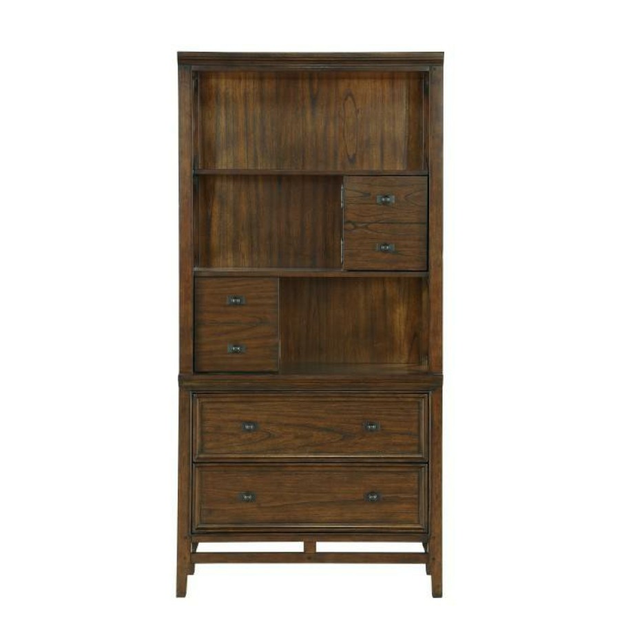 Home Office Homelegance (Homerica East) | Homelegance Frazier Bookcase In Brown Cherry 1649-18