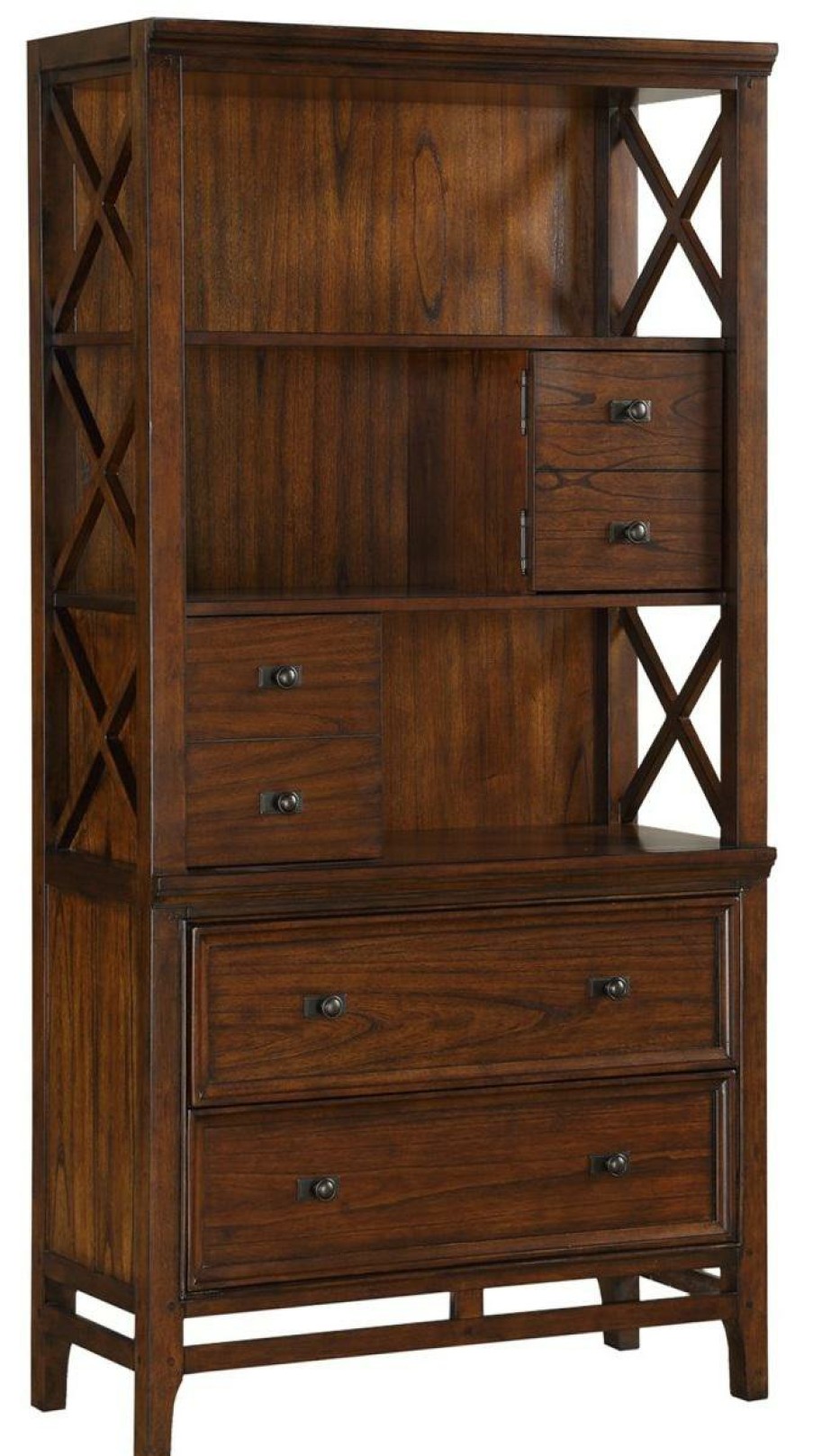 Home Office Homelegance (Homerica East) | Homelegance Frazier Bookcase In Brown Cherry 1649-18