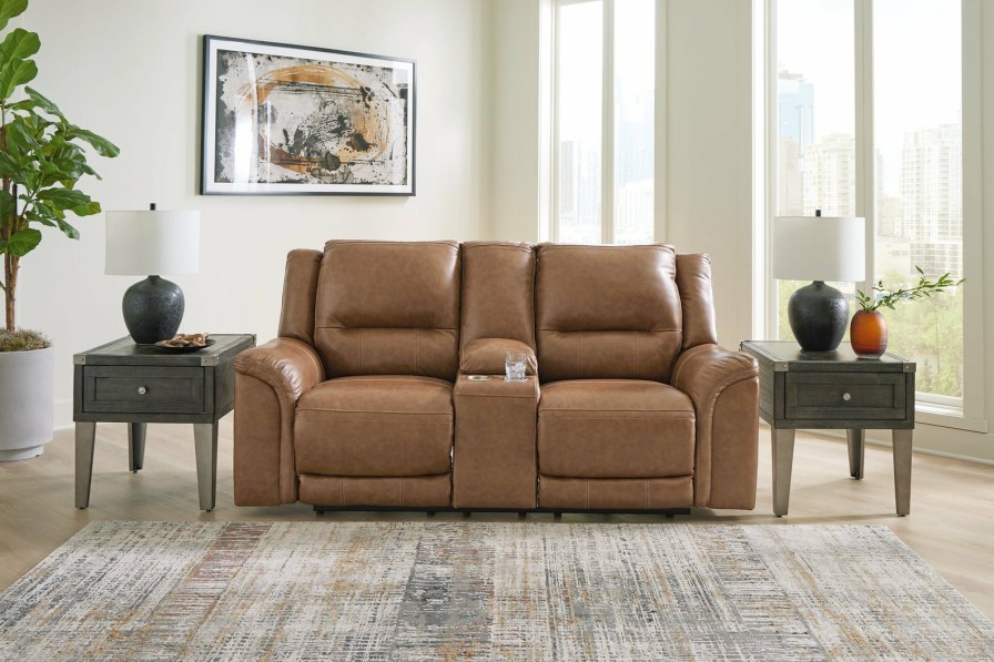 Living Room Ashley Furniture | Trasimeno Power Reclining Loveseat With Console