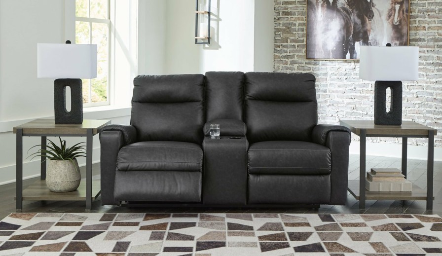 Living Room Ashley Furniture | Axtellton Power Reclining Loveseat With Console