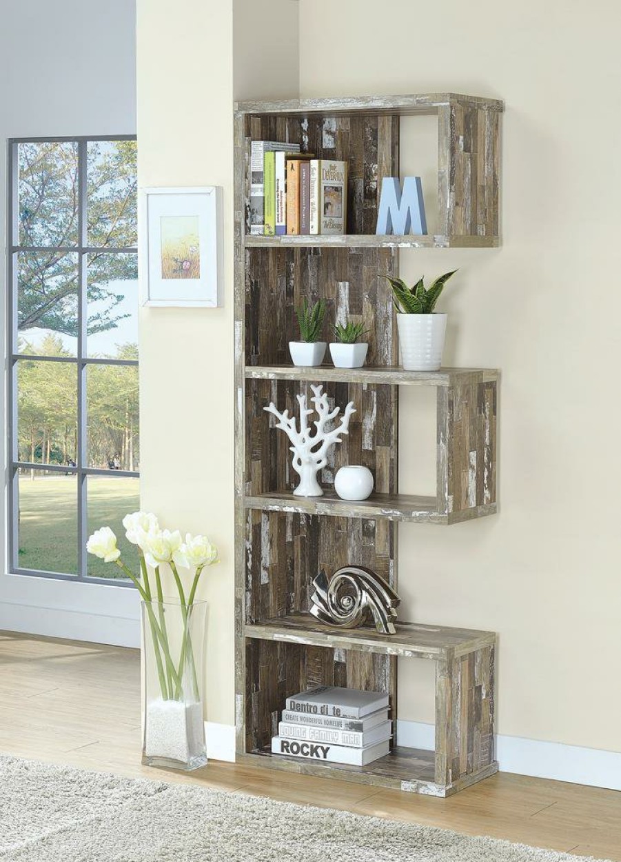 Home Office Coaster Z2 Premium | G800847 Rustic Salvaged Cabin Bookcase